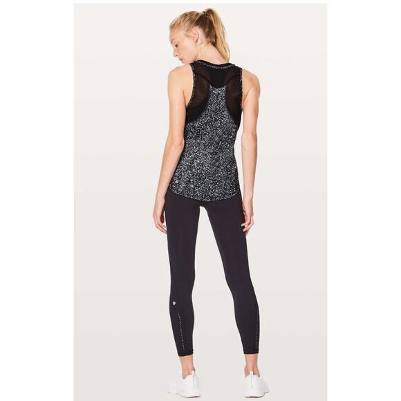 Lululemon | Women's Yoga Black Splatter Sculpt Sleeveless Mesh Tank | Medium - Picture 7 of 8